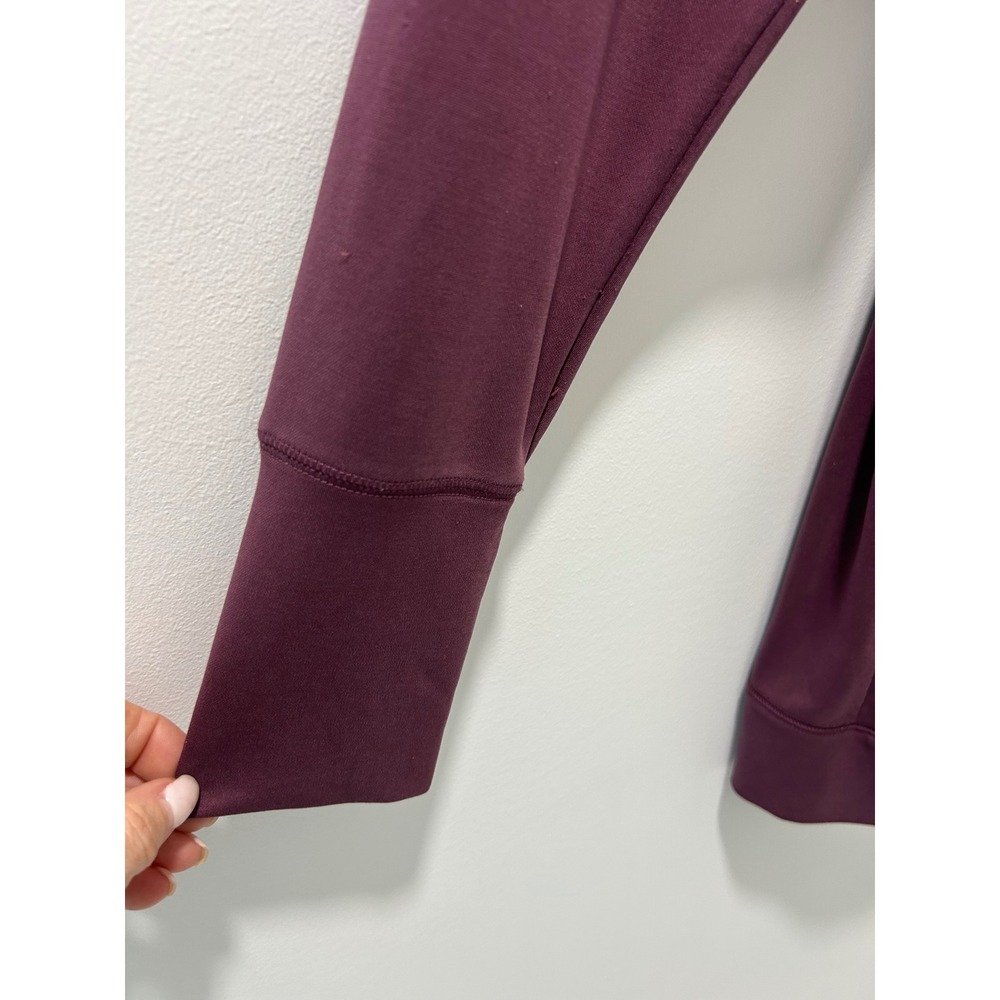 Fabletics Plum Purple Cinched Waist Full Zip Hooded Jacket Thumbholes Size XS - Picture 3 of 12